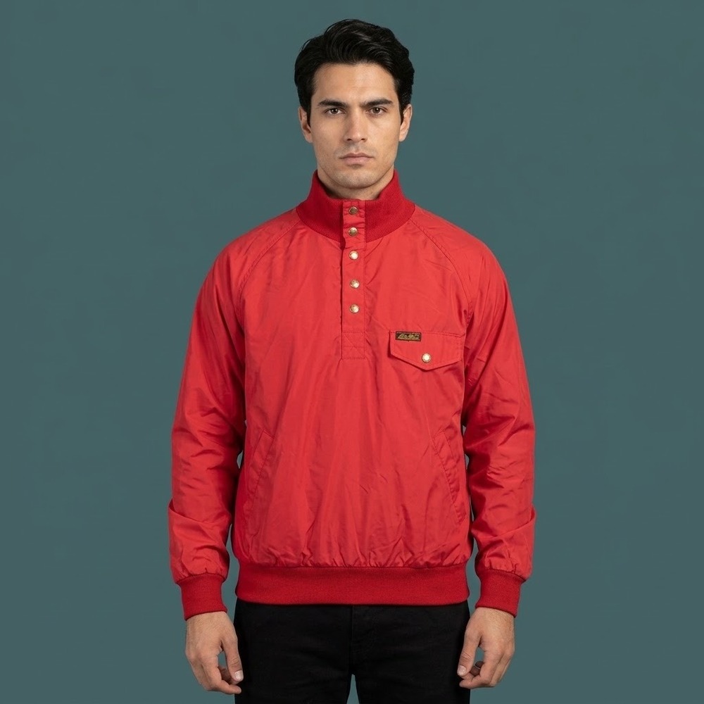 Vintage Eddie Bauer Sunrise Tag Nylon Pullover Windbreaker Mens L Red EUC